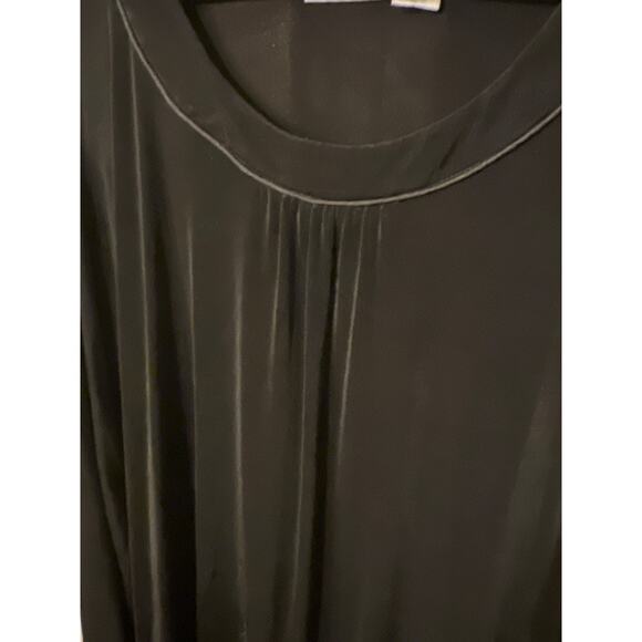 Chico’s Travelers Black Slinky Tunic Size 3 Long Sleeve Flowy Round Neck Witchy - Picture 4 of 9
